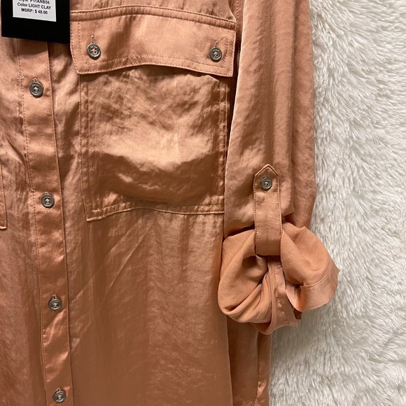 DKNY Blouse , New ,Size Large , color cooper /peach - Picture 5 of 7